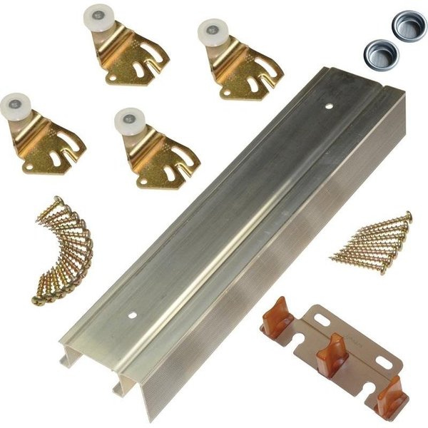 Johnson Hardware ByPass Door Hardware Set, 72 in L Track, For 50 lb Sliding Doors 2200F721